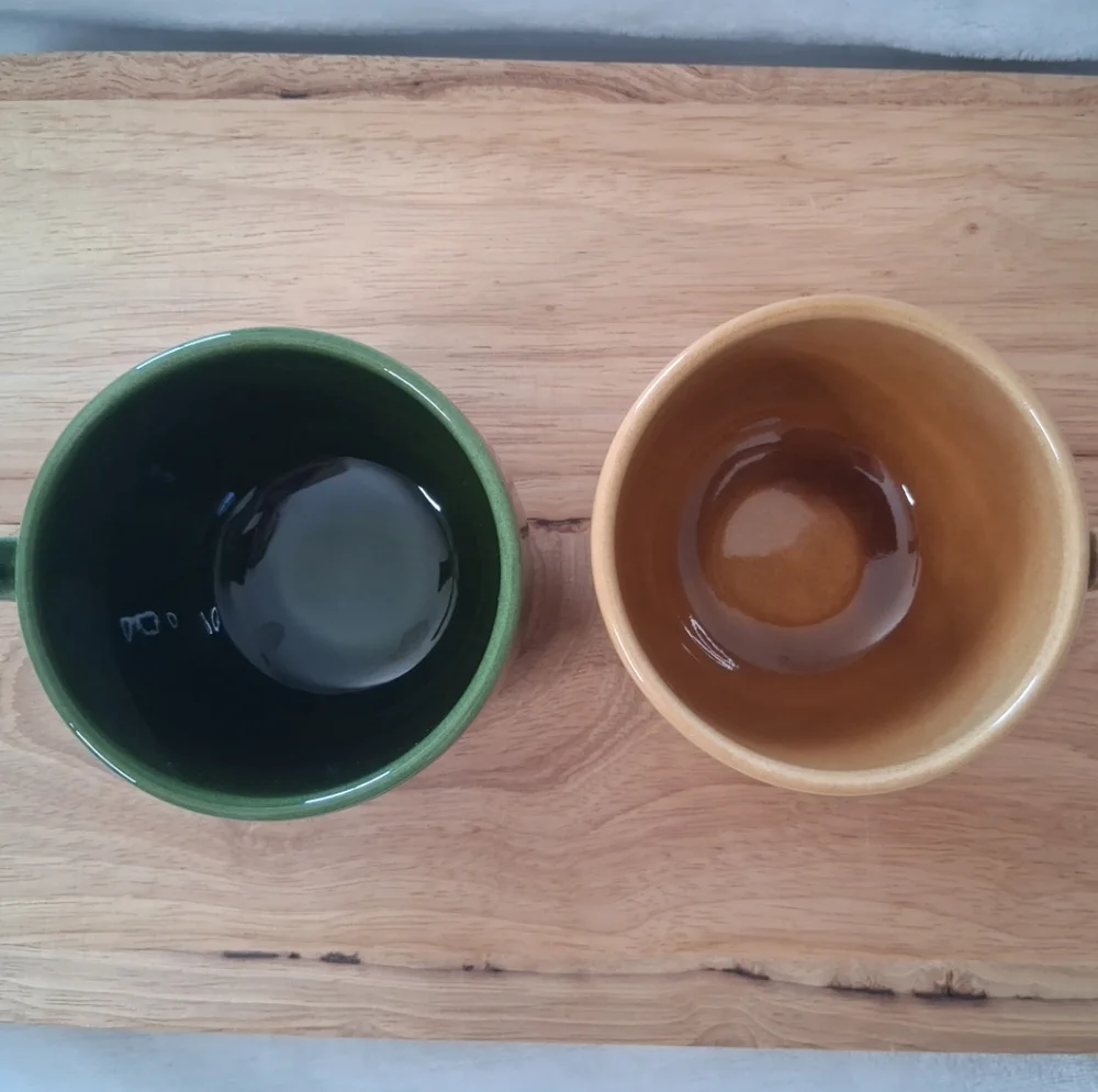 Pier 1 Imports Ceramic Coffee Mugs/Cups Green Brown Made In Italy